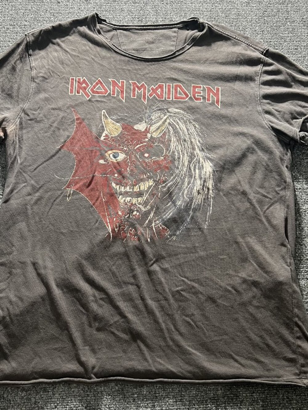 John Varvatos Iron Maiden Purgatory Graphic Tee Mens XL Gray